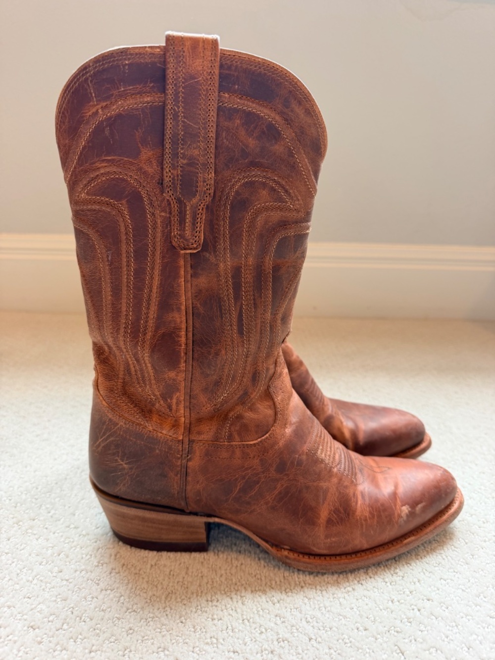 Tecovas Jamie Cowboy Boots in Scotch Goat Leather, Size 8.5W - Picture 4 of 4